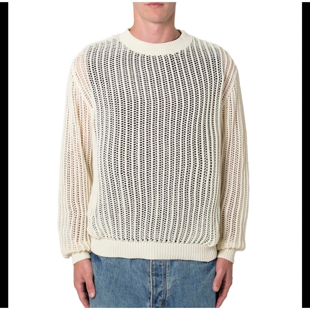 New MNML mesh knit sweater cream
